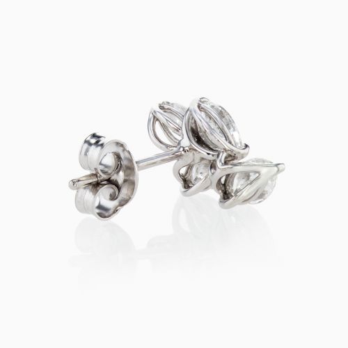 Lab-grown Marquise-cut Diamond Fashion Stud Earrings, 14k White Gold