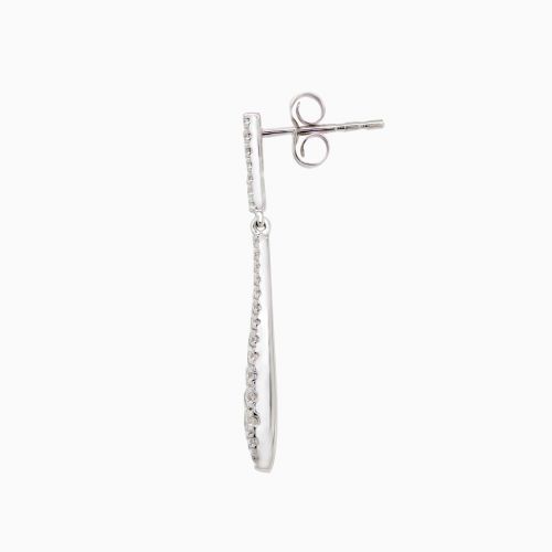 Diamond Bar Dangle Earrings, 14k White Gold