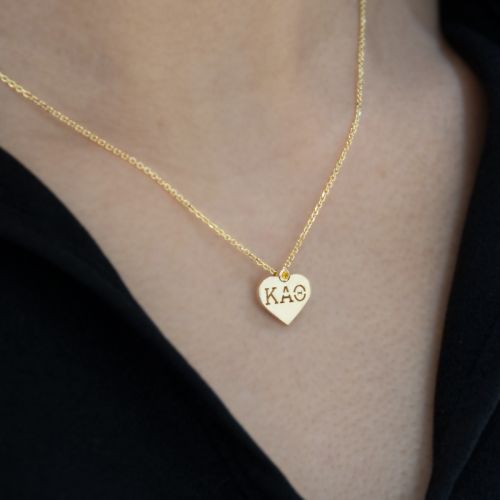 Dino Lonzano Sorority Heart Necklace, 14k gold