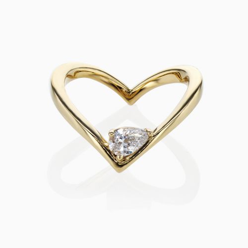 Lab-grown Diamond Modern Solitaire Engagement Ring, 14k Yellow Gold