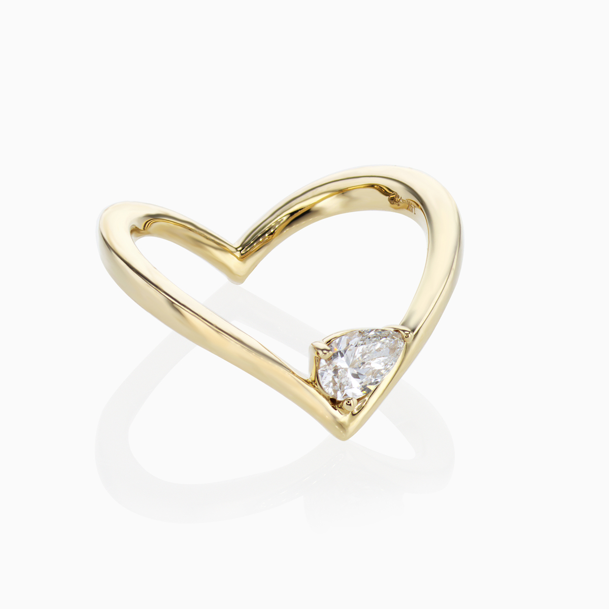 Lab-grown Diamond Modern Solitaire Engagement Ring, 14k Yellow Gold
