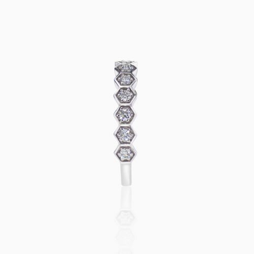 Vintage-inspired Lab-grown Diamond Band, 18k White Gold