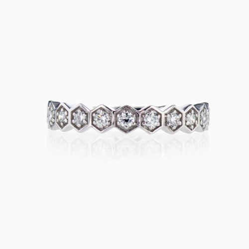 Vintage-inspired Lab-grown Diamond Band, 18k White Gold