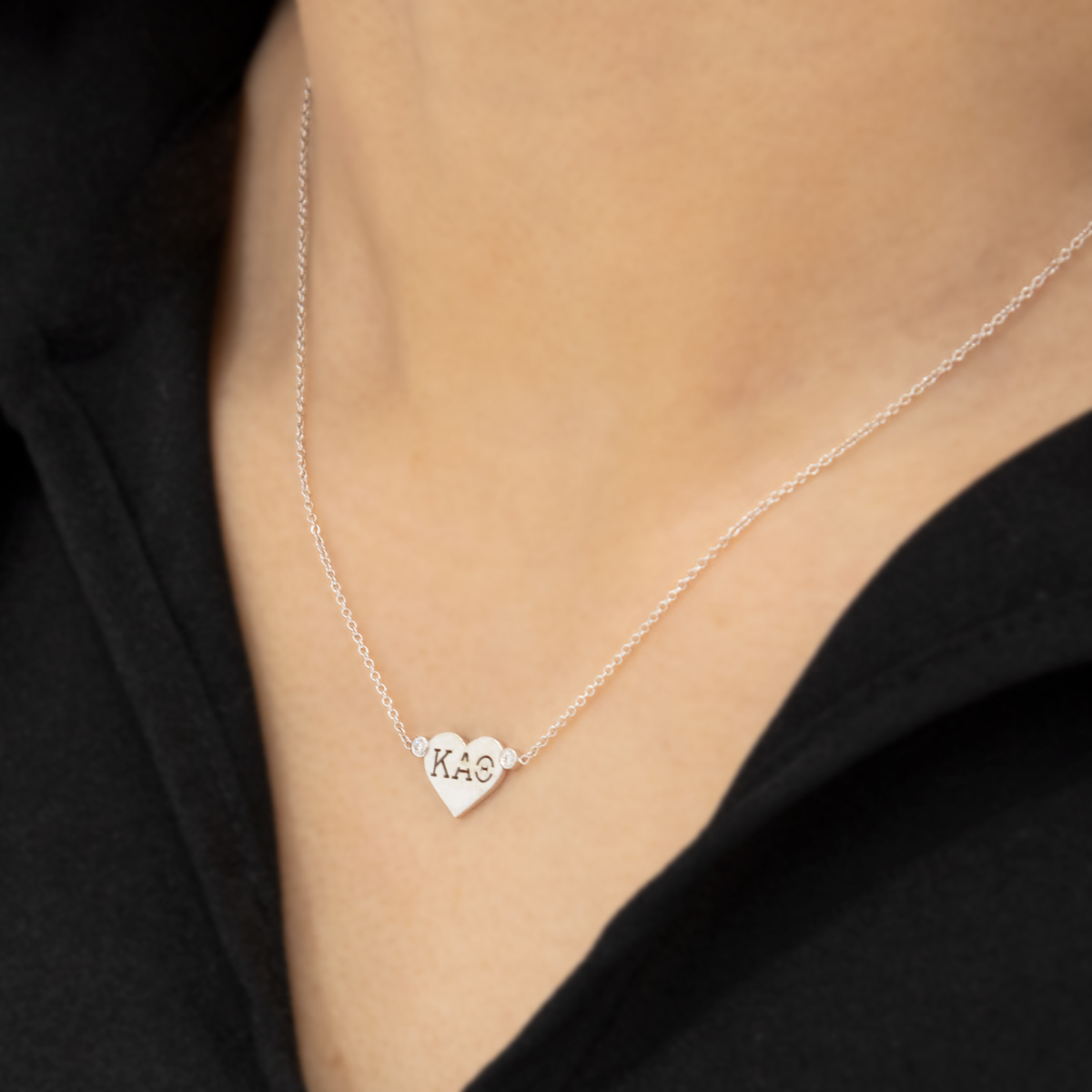 Dino Lonzano Sorority Heart Necklace, 14k gold