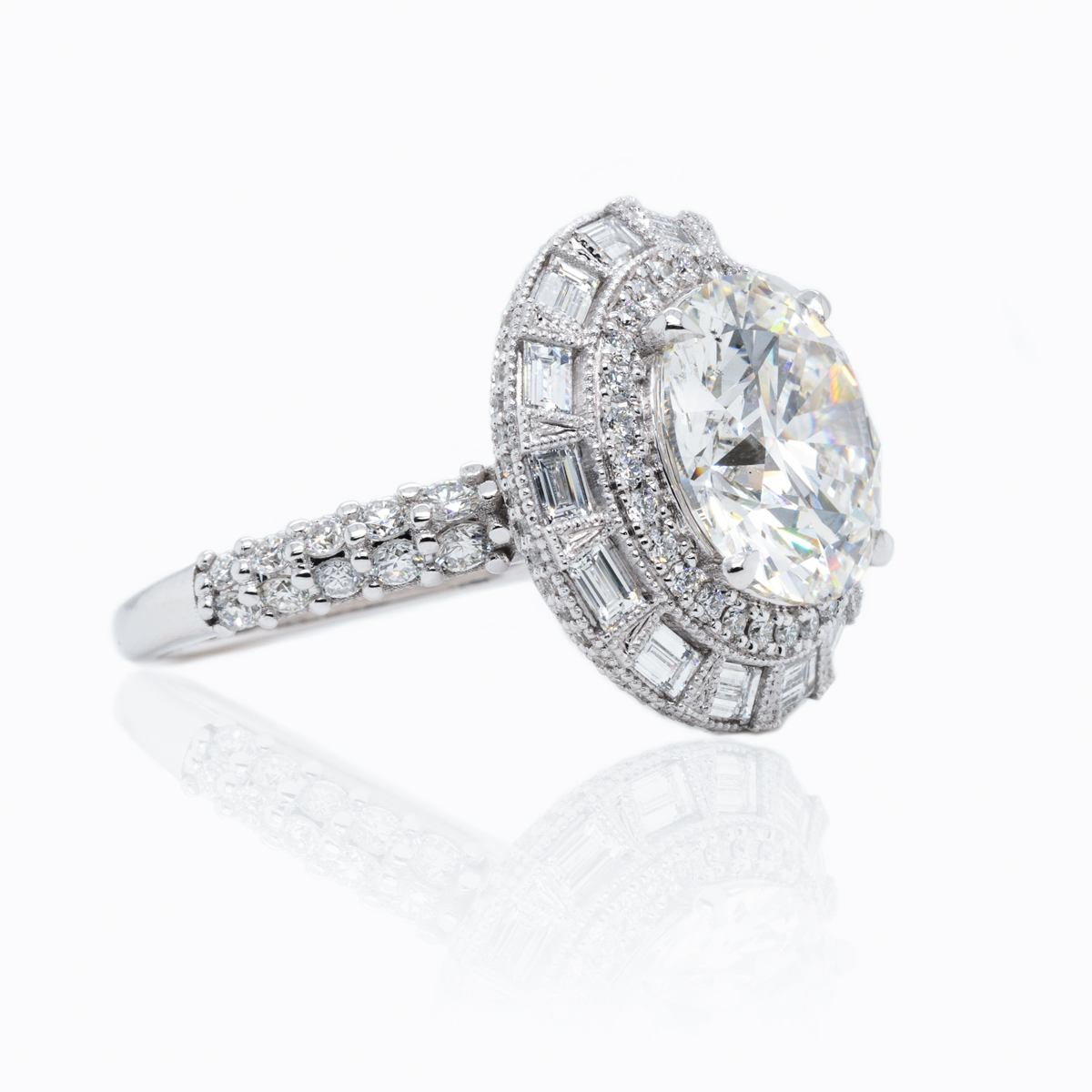 Dino Lonzano Art Deco Couture Engagement Ring
