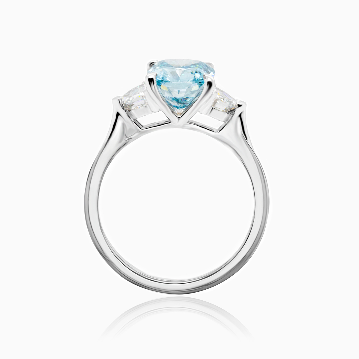 Dino Lonzano Blue Diamond Engagement Ring, Platinum