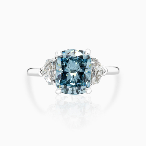 Dino Lonzano Blue Diamond Engagement Ring, Platinum