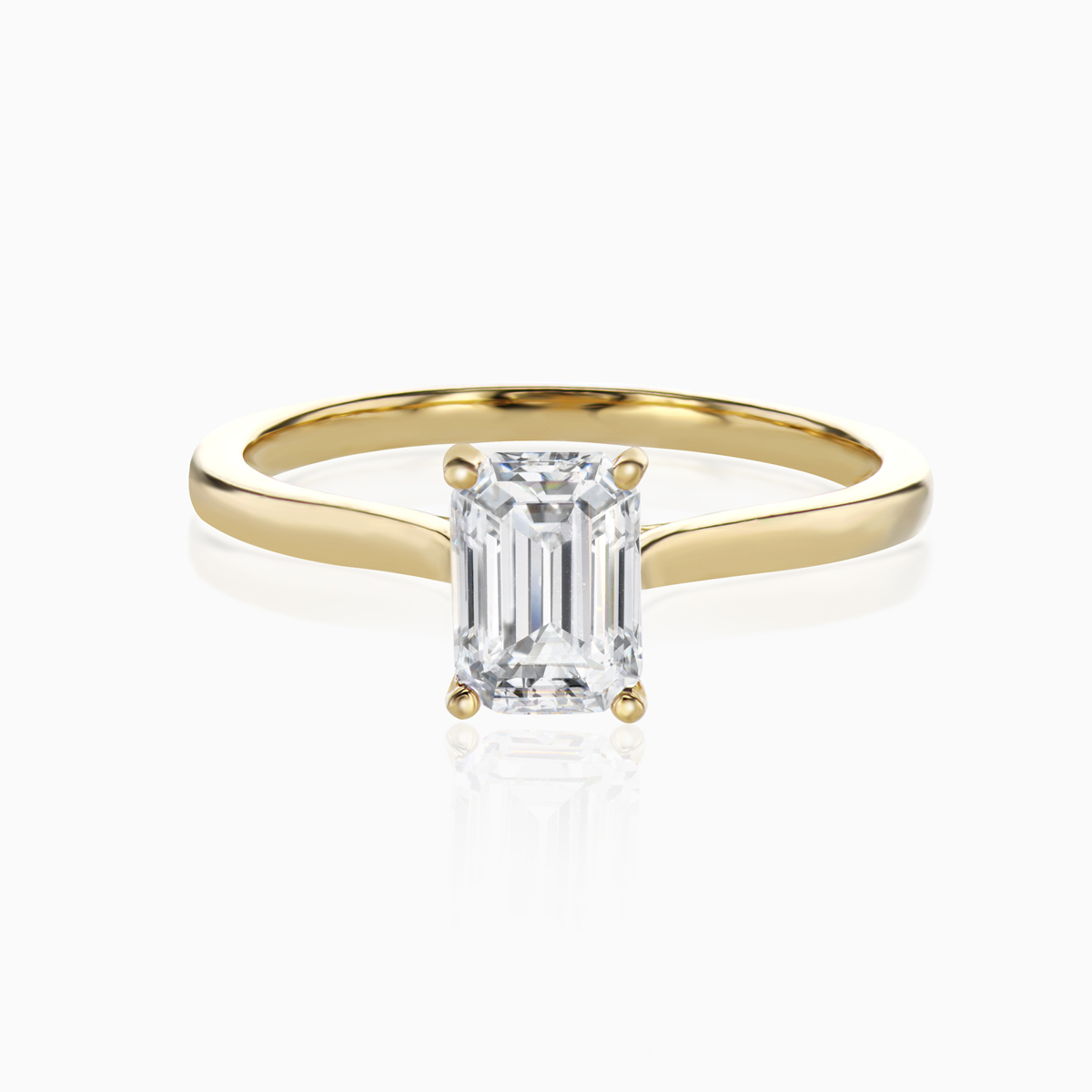 1.50-Carat Lab-grown Emerald Diamond Solitaire Ring, 14k Gold