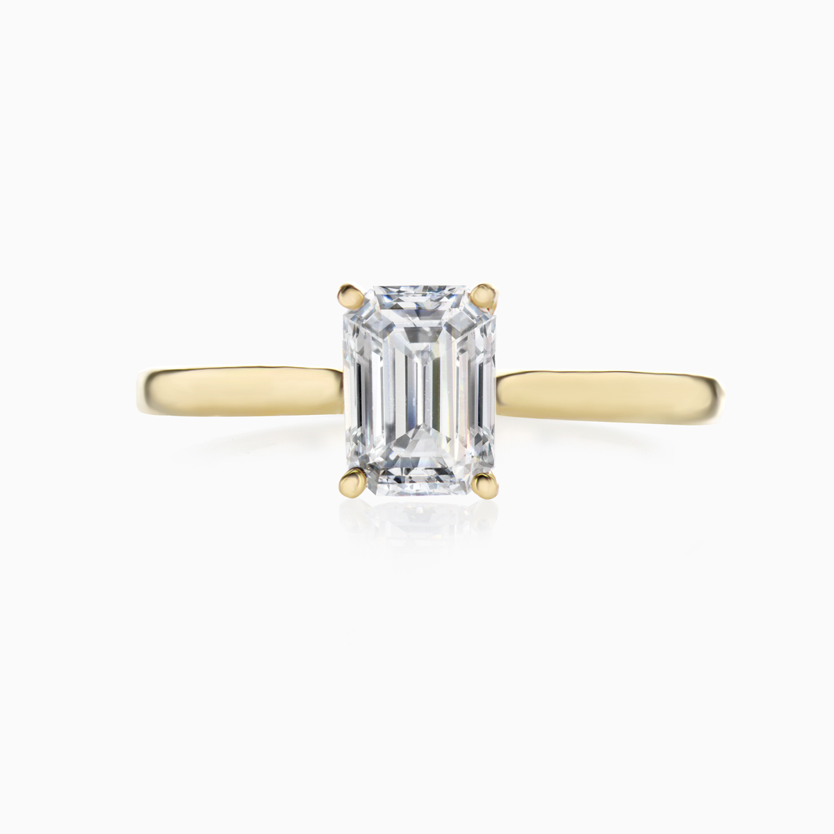 1.50-Carat Lab-grown Emerald Diamond Solitaire Ring, 14k Gold