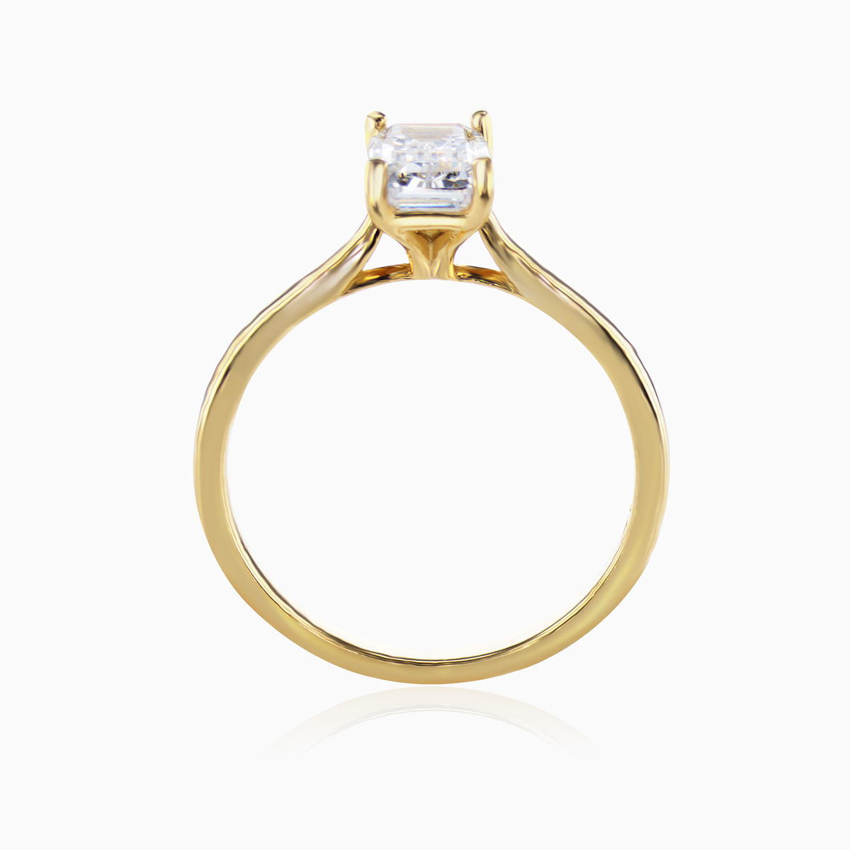 1.50-Carat Lab-grown Emerald Diamond Solitaire Ring, 14k Gold