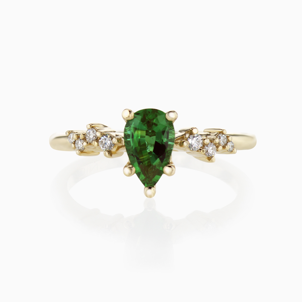 Diamond Accented Lab-grown Emerald Engagement Ring