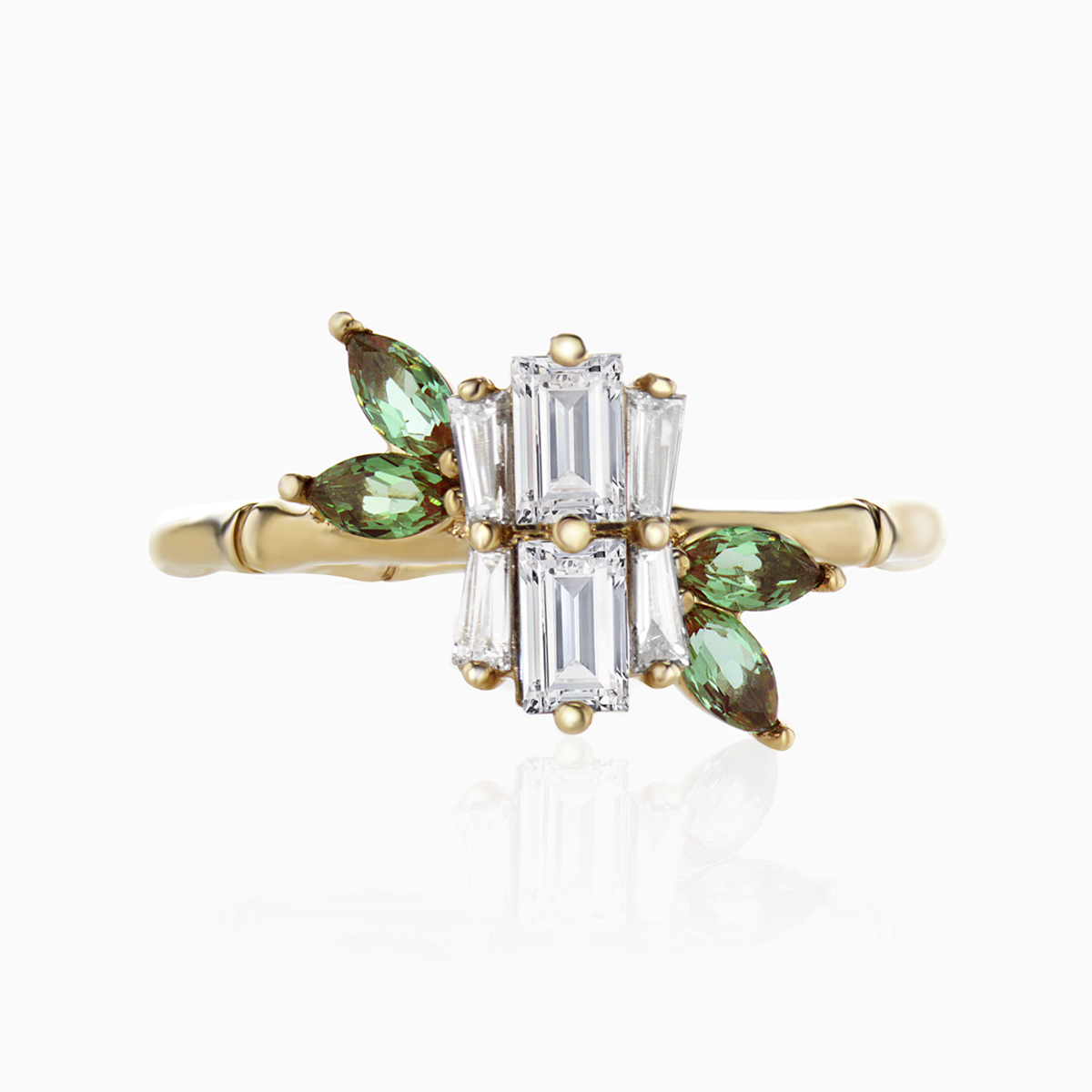 Art Nouveau-inspired Lab-Grown Diamond Engagement Ring