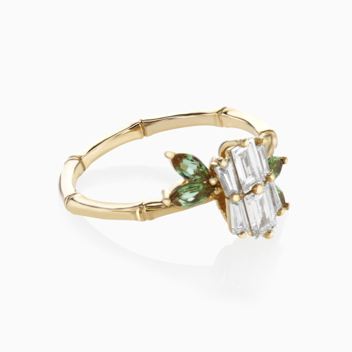 Art Nouveau-inspired Lab-Grown Diamond Engagement Ring