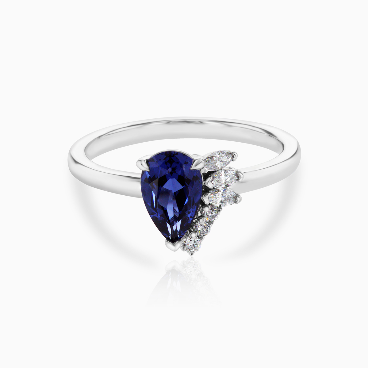 Unique Lab-grown Blue Sapphire and Diamond Engagement Ring