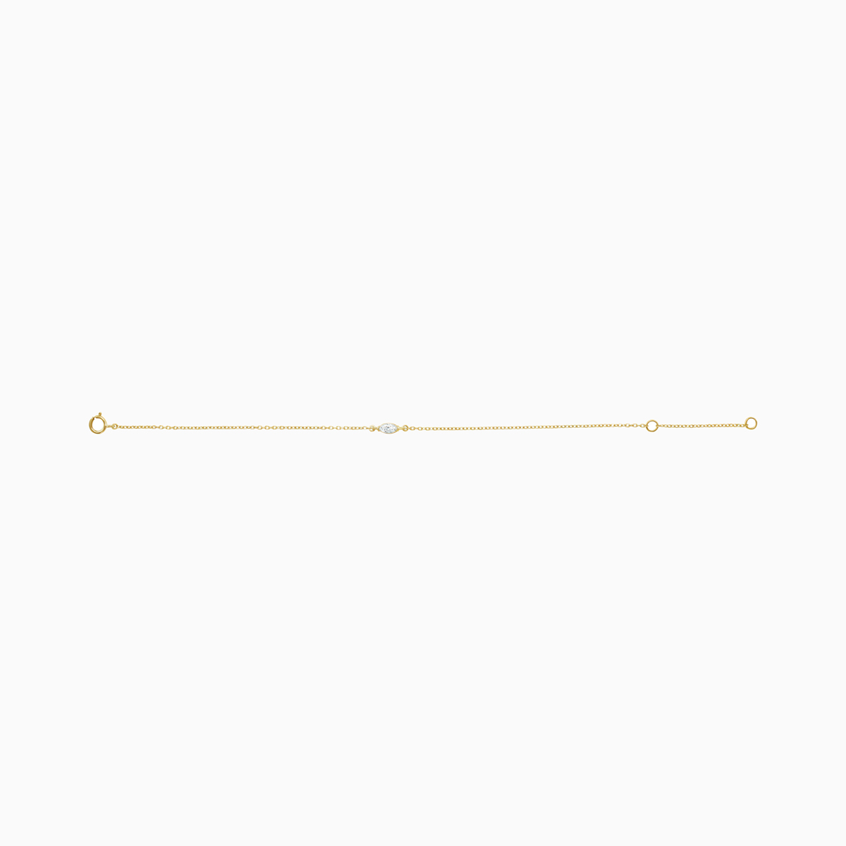 Lab-grown Marquise Diamond Accented Link Bracelet, 14k Gold