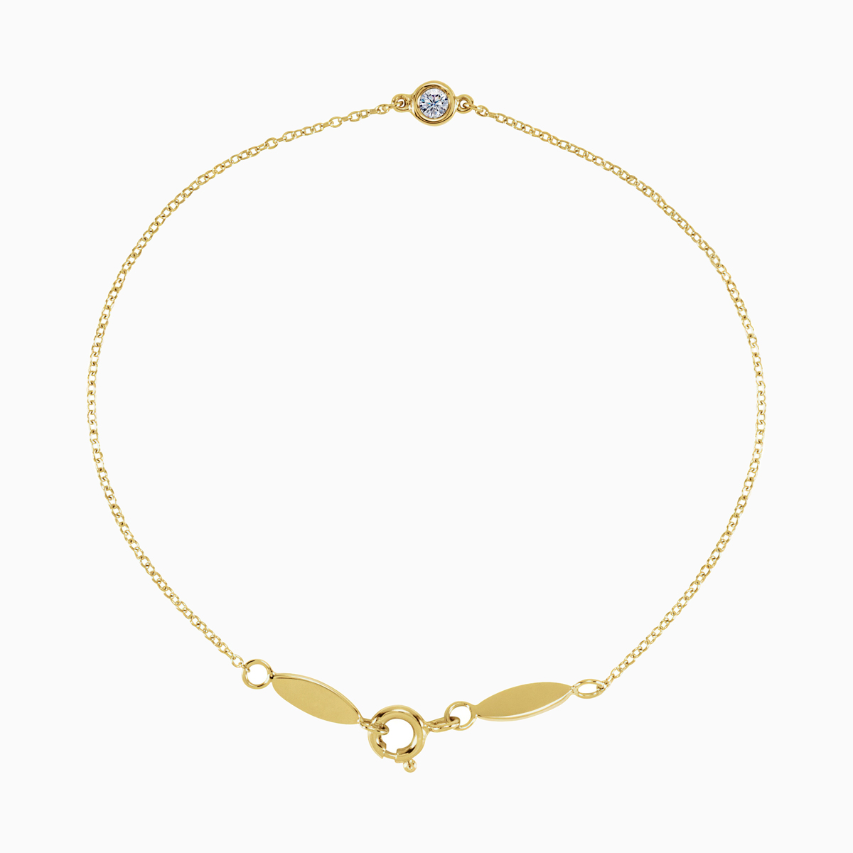 Natural Diamond Accented Link Bracelet with Flap Motifs, 14k Gold