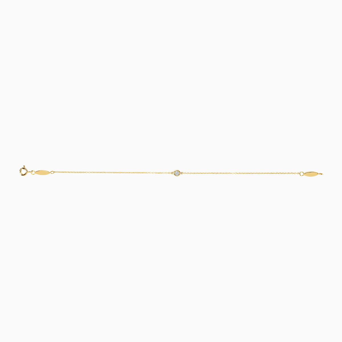 Natural Diamond Accented Link Bracelet with Flap Motifs, 14k Gold