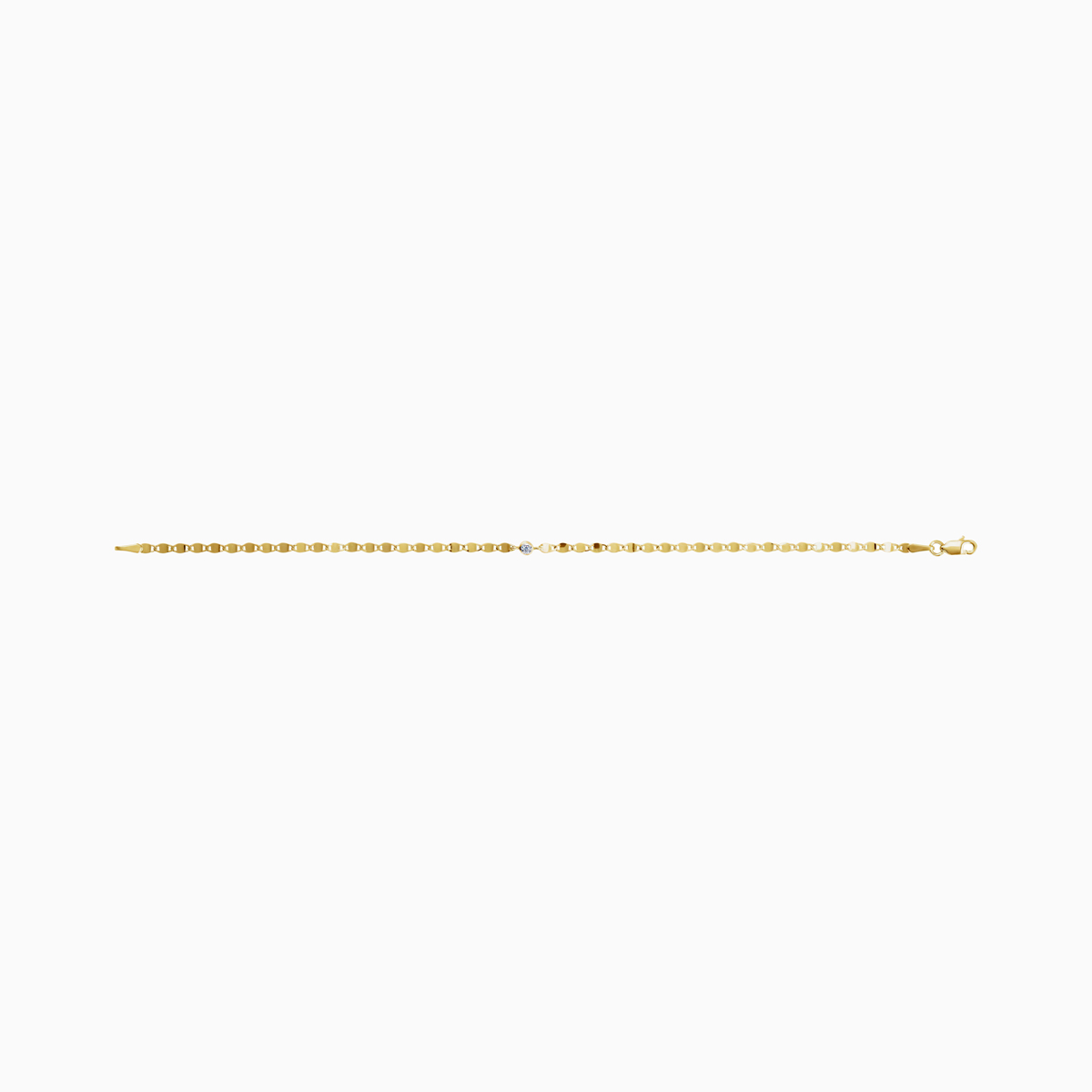 Natural Diamond accented Cable Link Bracelet, 14k Yellow Gold