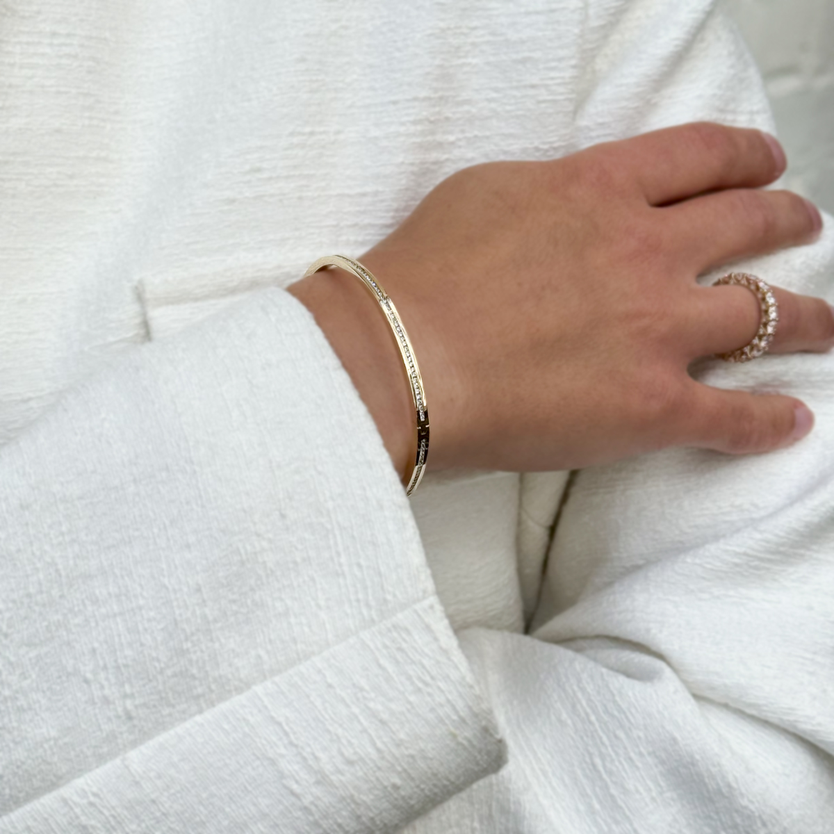 Dino Lonzano Natural Diamond Love Bracelet, 18k Yellow Gold
