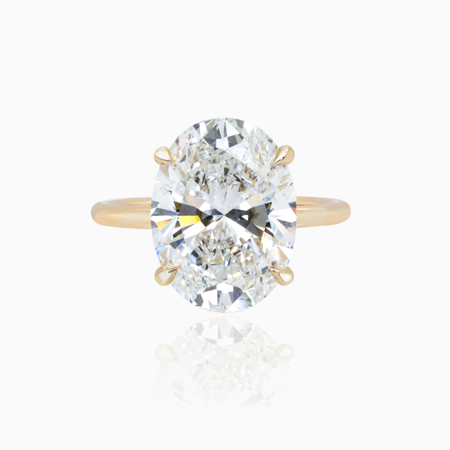 Dino Lonzano Oval Diamond Solitaire Engagement Ring,  5-Carat, Lab-Grown