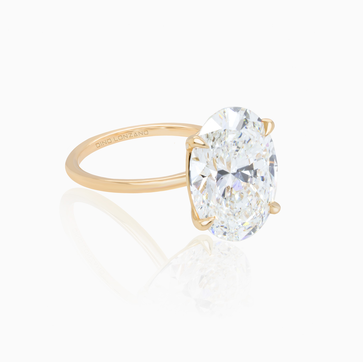 Dino Lonzano Oval Diamond Solitaire Engagement Ring,  5-Carat, Lab-Grown