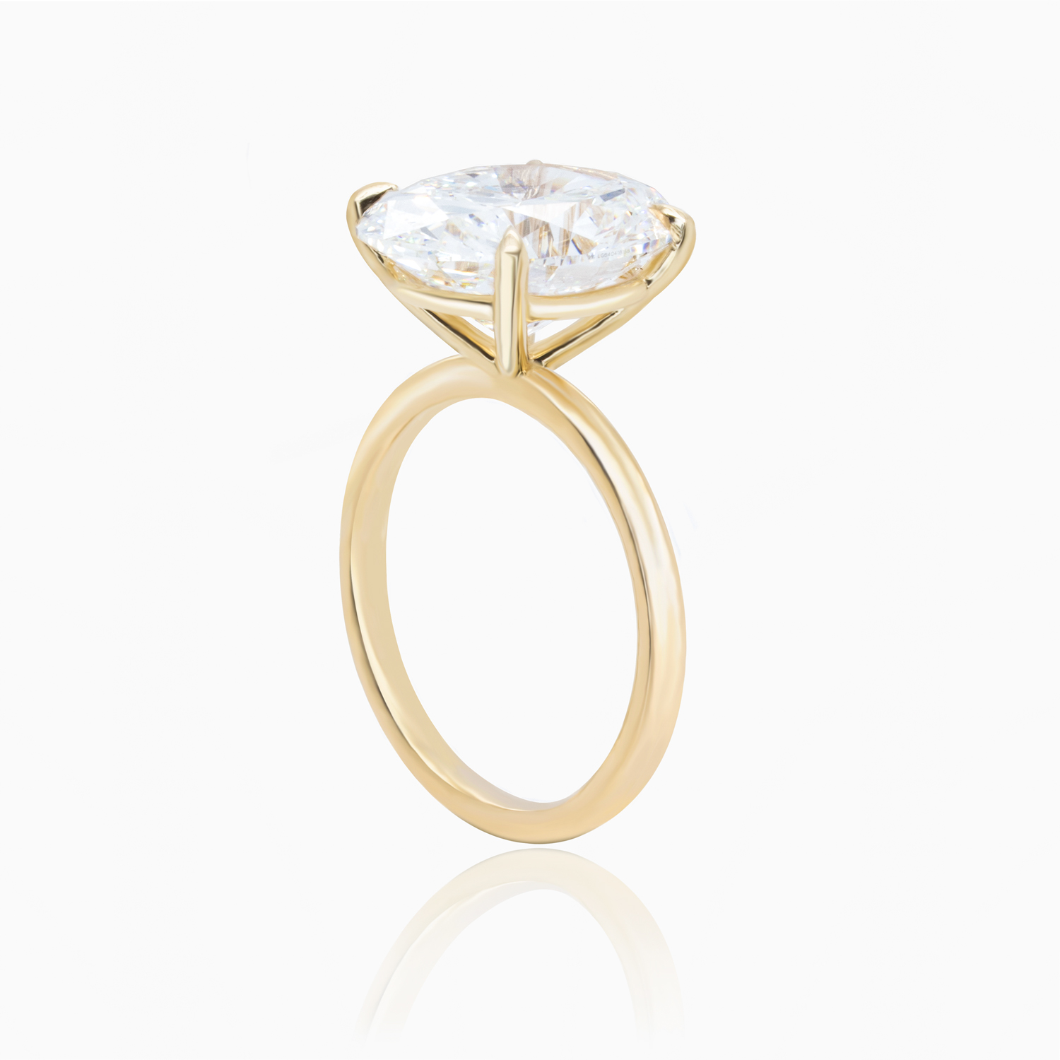 Dino Lonzano Oval Diamond Solitaire Engagement Ring,  5-Carat, Lab-Grown