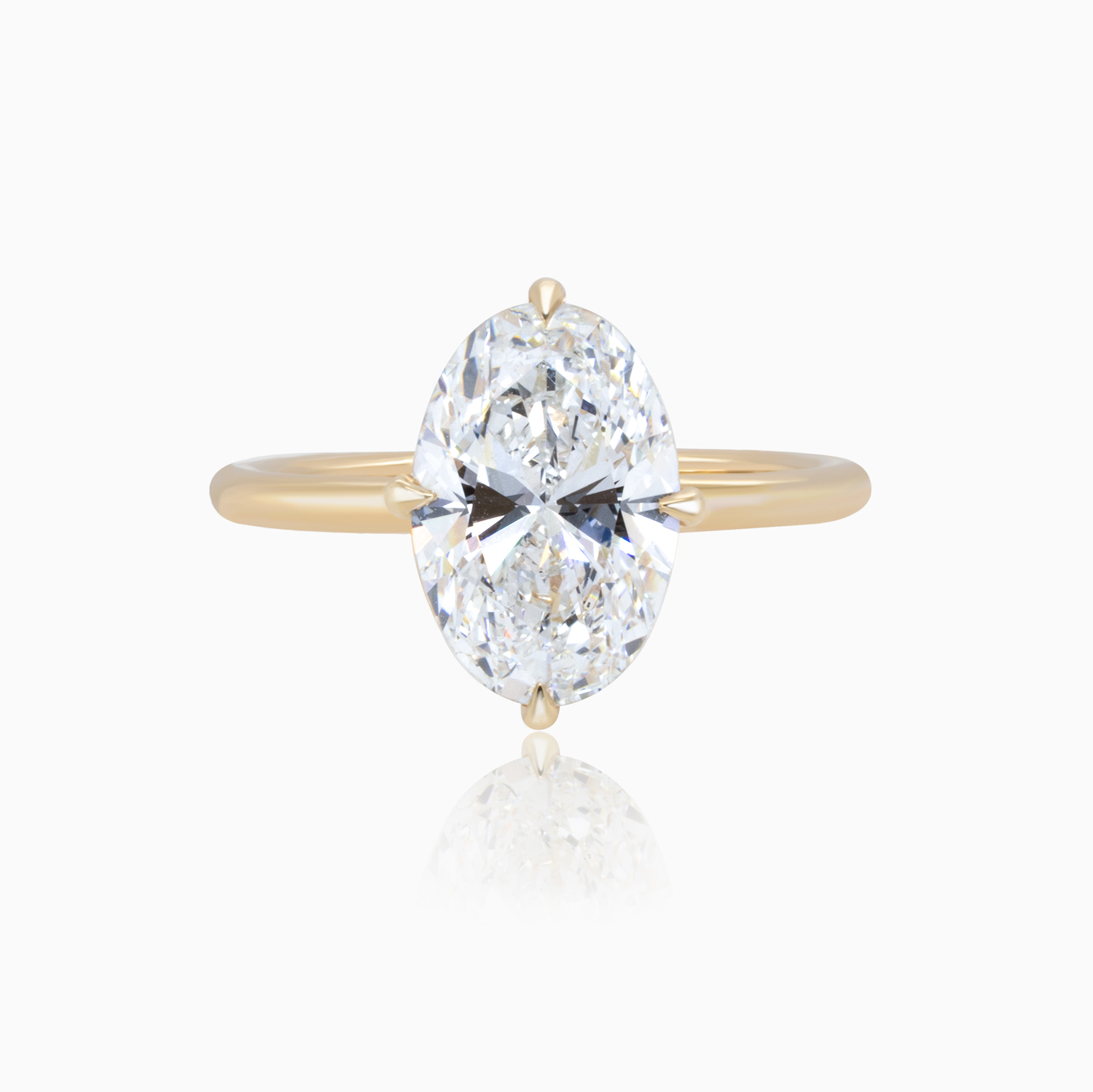 Dino Lonzano Oval Compass-Set Solitaire Engagement Ring,  2.5ct, Lab-Grown