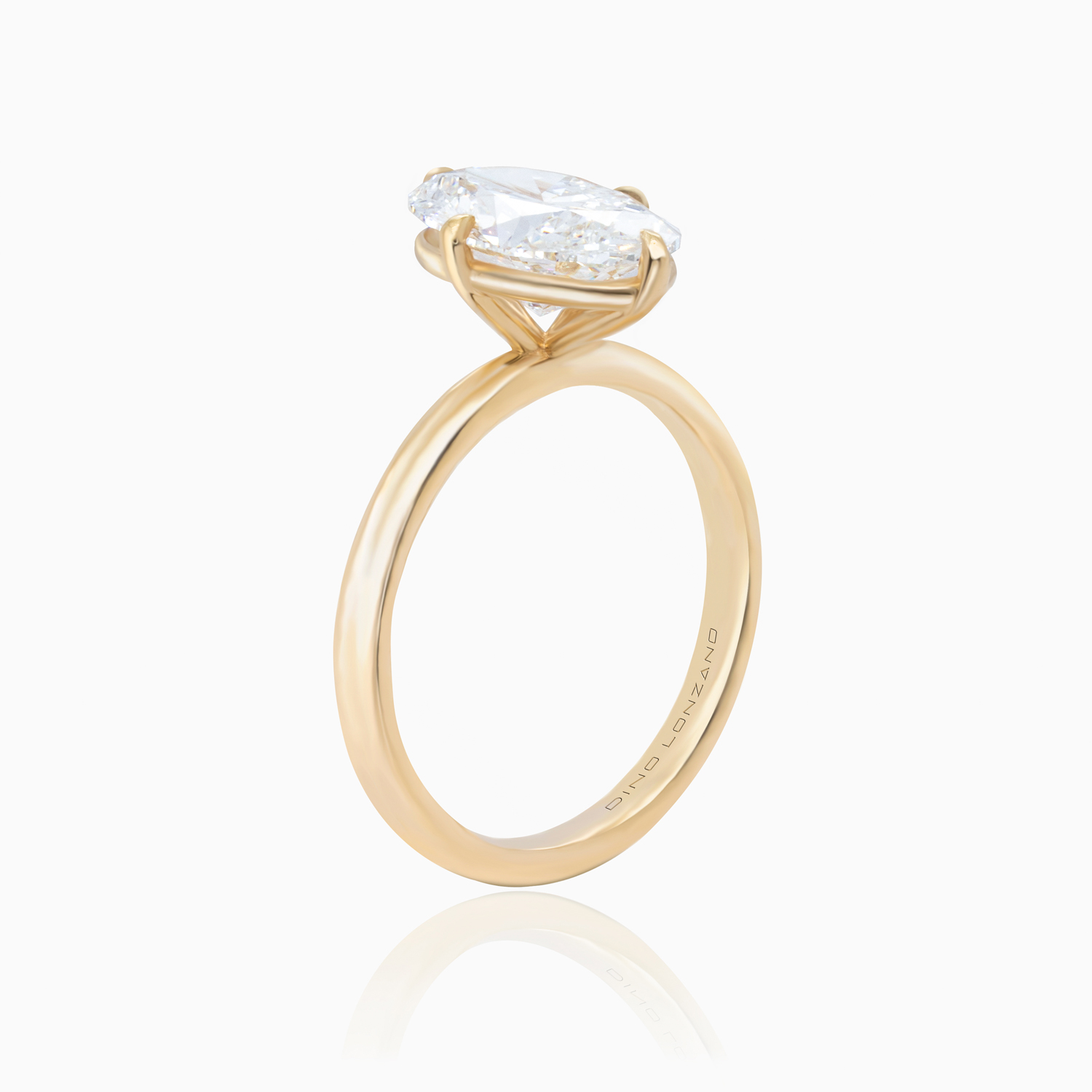 Dino Lonzano Oval Compass-Set Solitaire Engagement Ring,  2.5ct, Lab-Grown