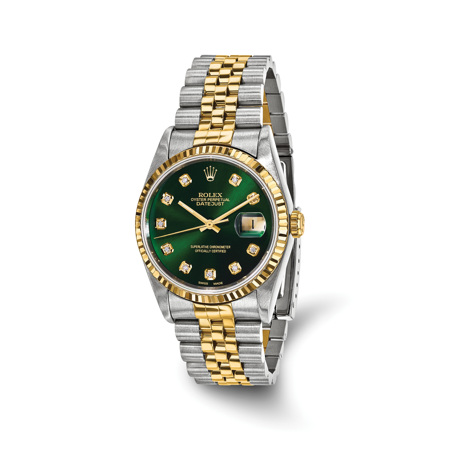 Rolex Jubilee Datejust 10209GRN  Green Diamond Dial 36mm