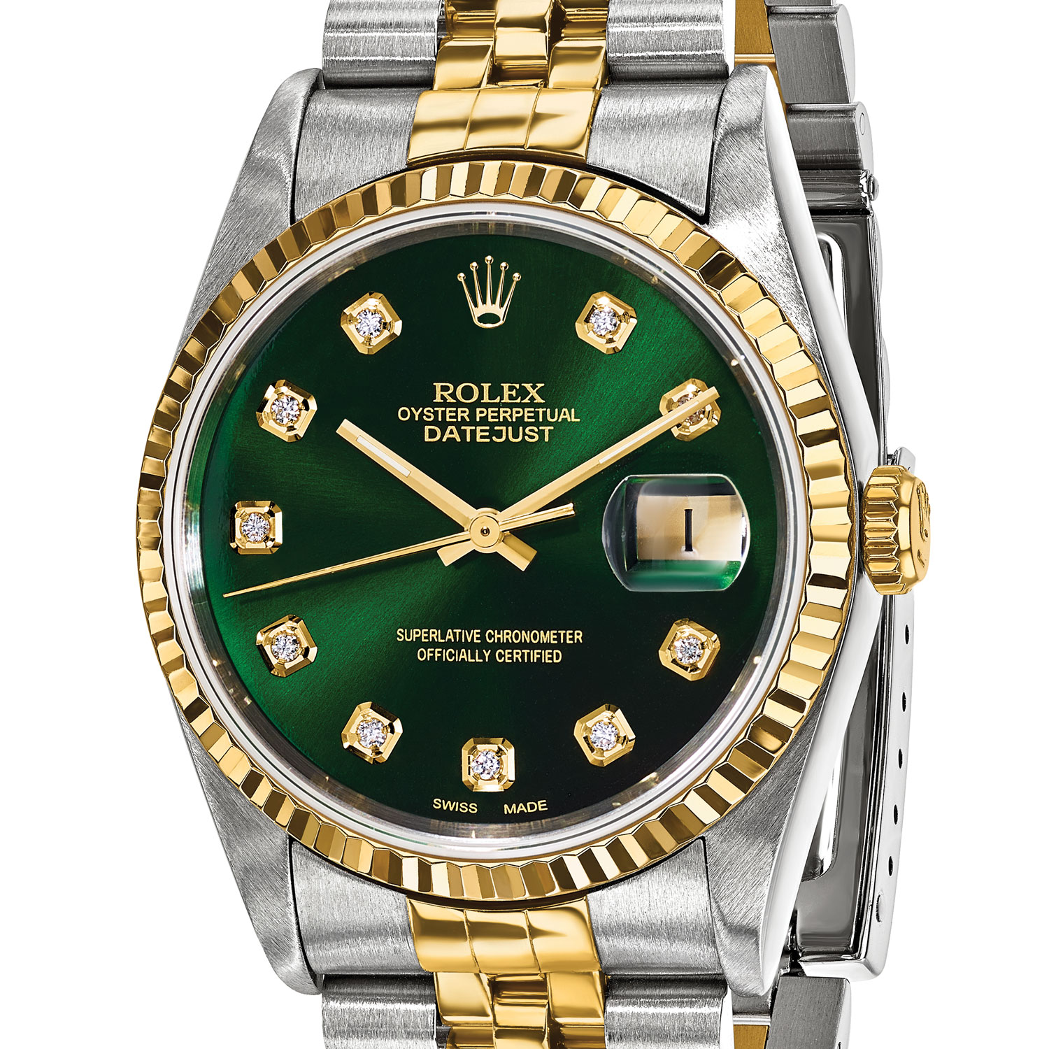 Rolex Jubilee Datejust 10209GRN  Green Diamond Dial 36mm