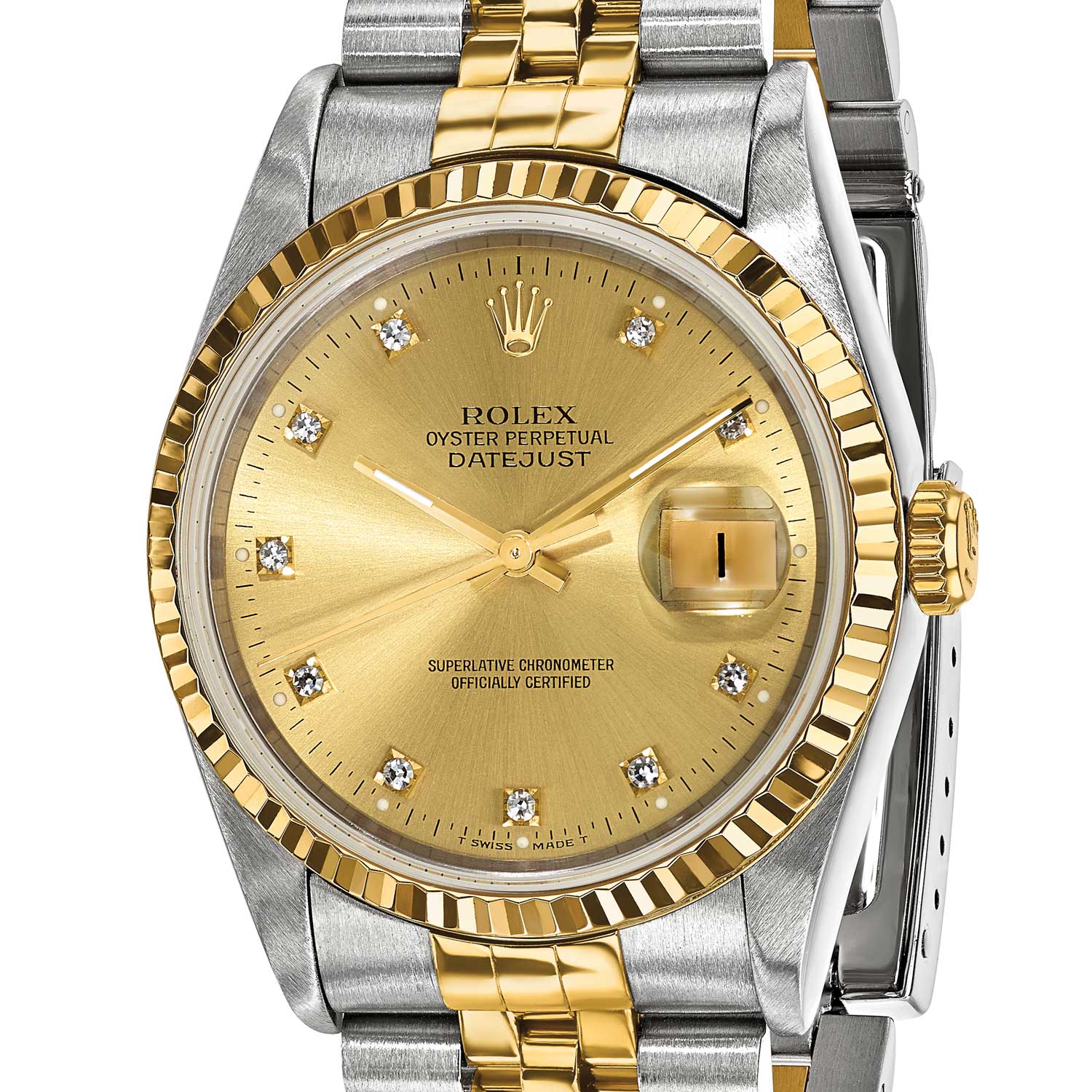 Rolex Jubilee Datejust Champagne Diamond Dial 36mm