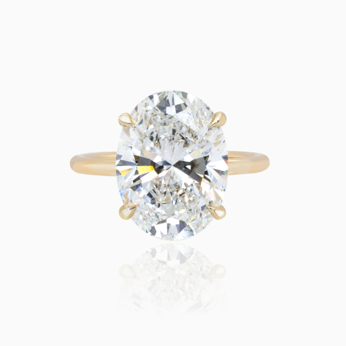 Dino Lonzano Oval Diamond Solitaire Engagement Ring,  5-Carat, Lab-Grown