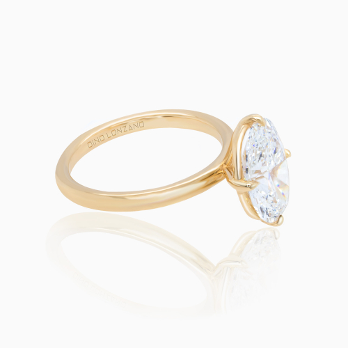Dino Lonzano Oval Compass-Set Solitaire Engagement Ring,  2.5ct, Lab-Grown