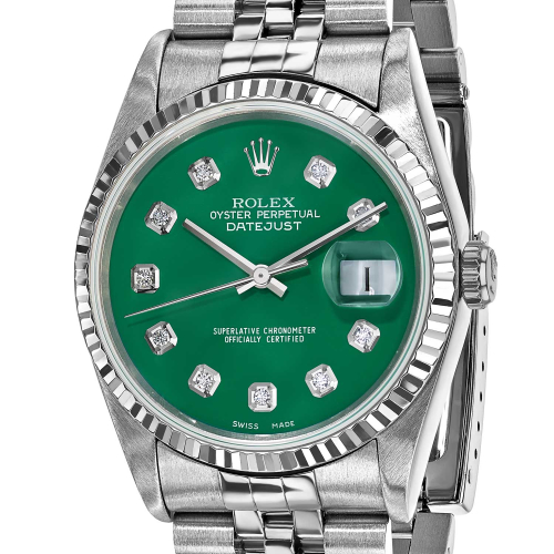 Rolex Jubilee Datejust 10159GRN Steel Green Diamond Dial 36mm