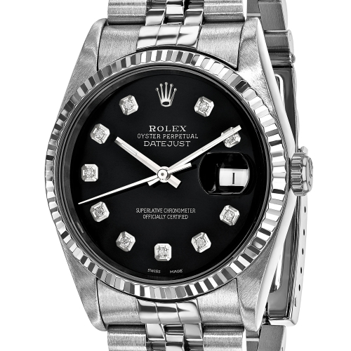 Rolex Jubilee Datejust Black Diamond Dial 36mm