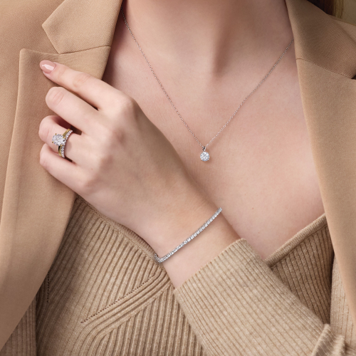 Dainty Diamond Tennis Bracelet 14k Gold