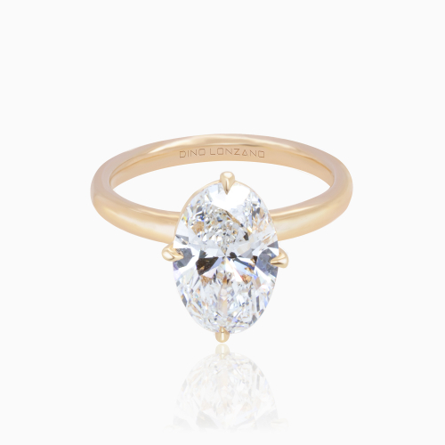 Dino Lonzano Oval Compass-Set Solitaire Engagement Ring,  2.5ct, Lab-Grown