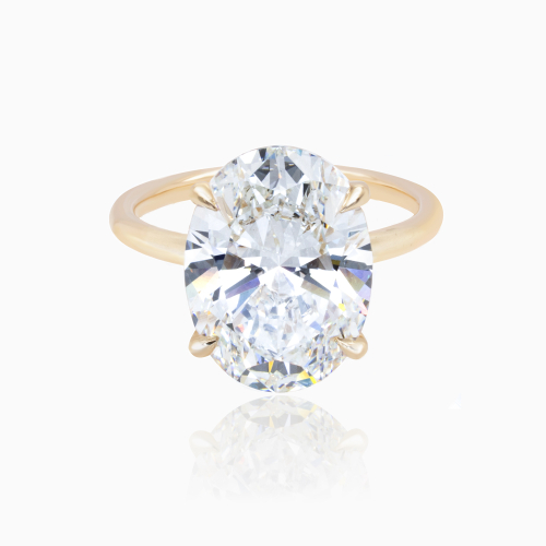 Dino Lonzano Oval Diamond Solitaire Engagement Ring,  5-Carat, Lab-Grown