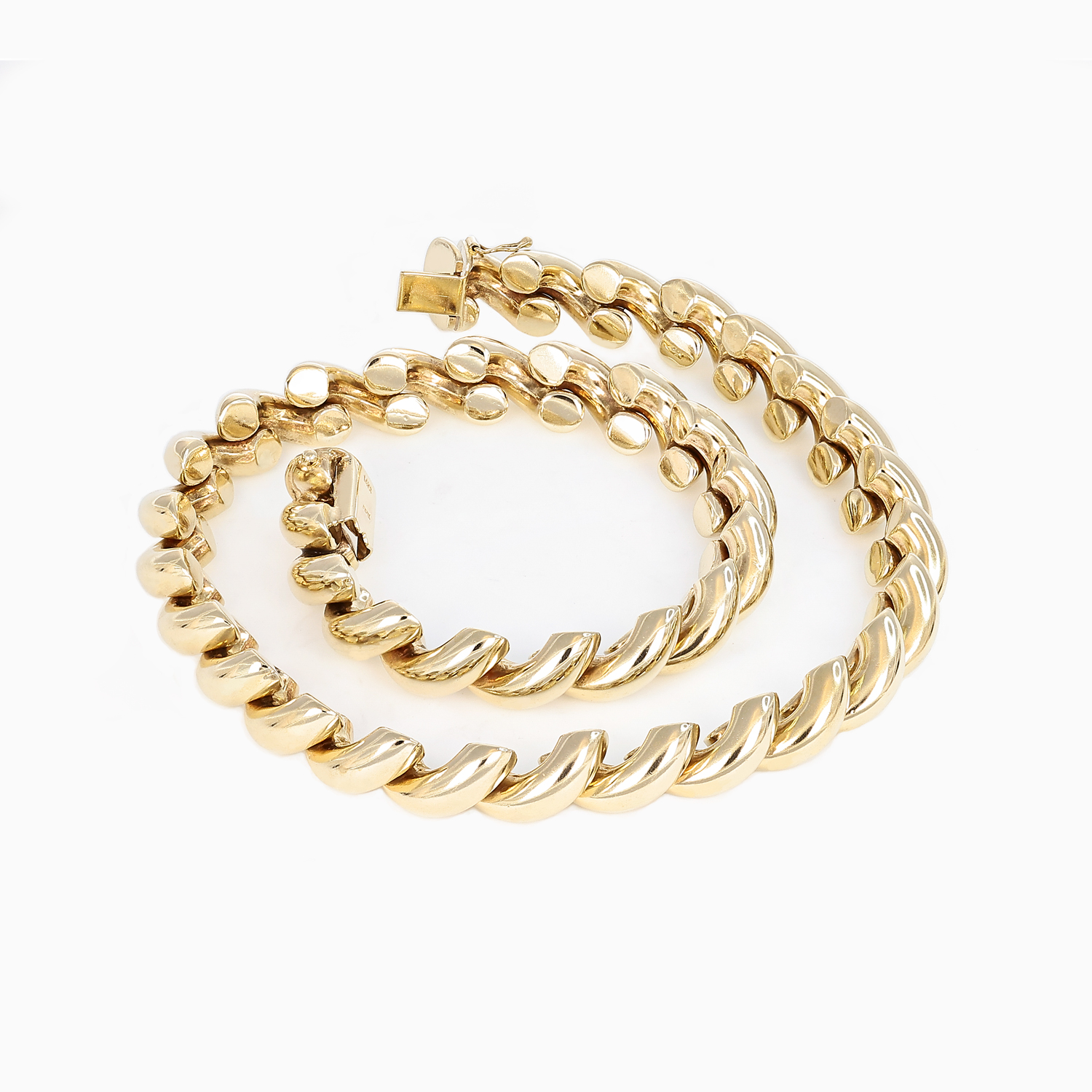 Vintage Italian San Marco Necklace, 14k Yellow Gold