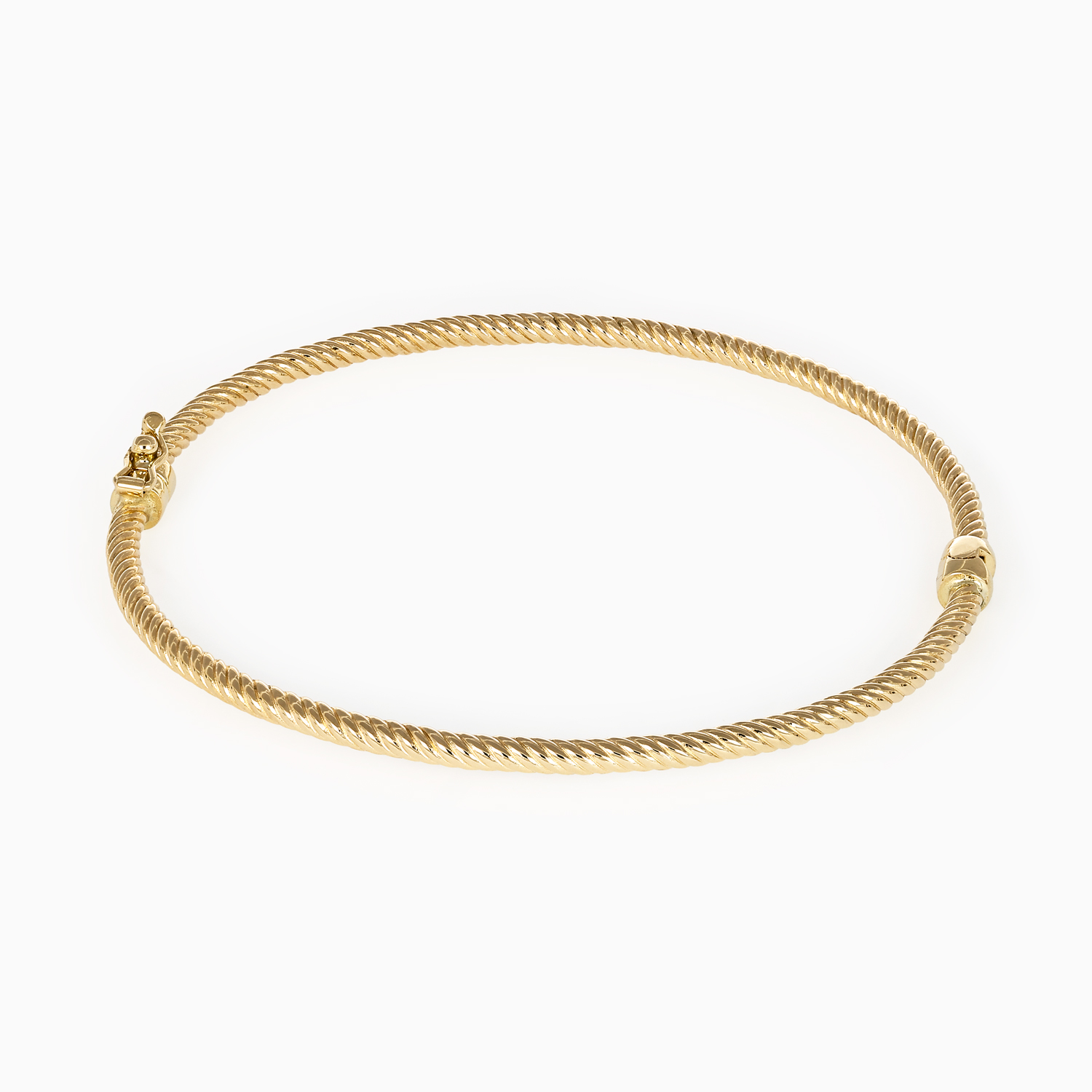 Retro Helix Bangle Bracelet, 14k Yellow Gold