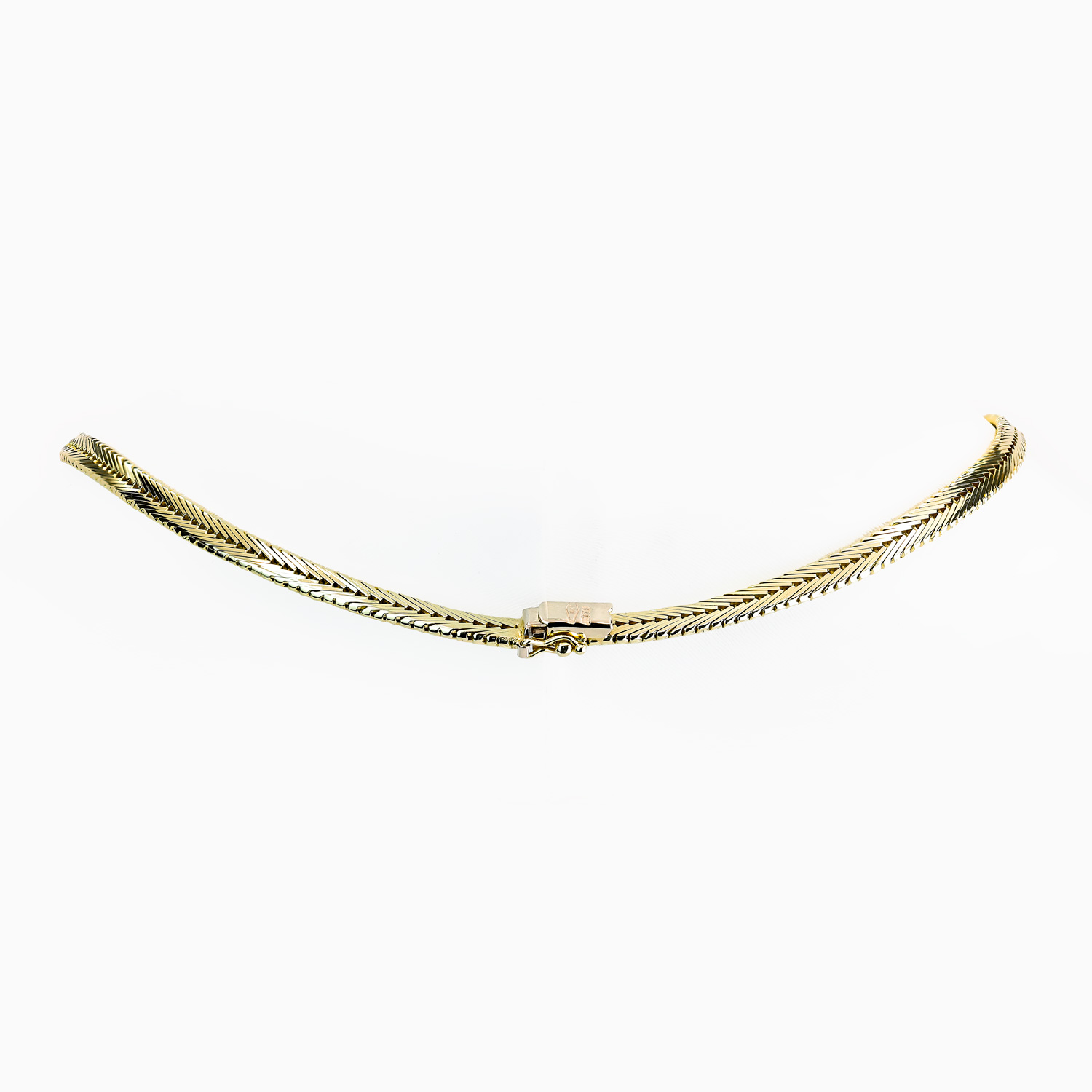 Vintage Three-Tone Genève Collar Necklace, 14k Gold