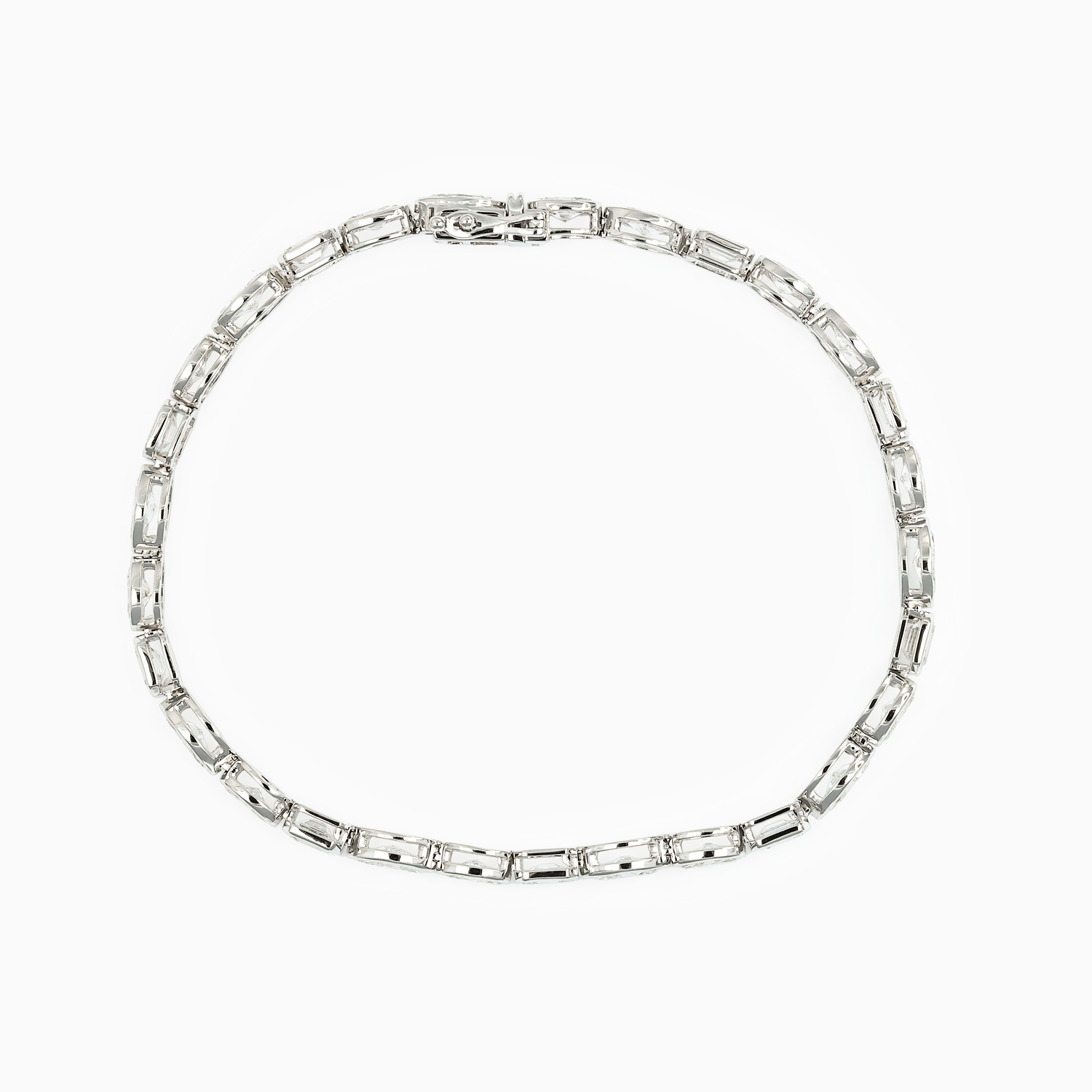 Mixed-Shape Diamond Tennis Bracelet, 14k White Gold