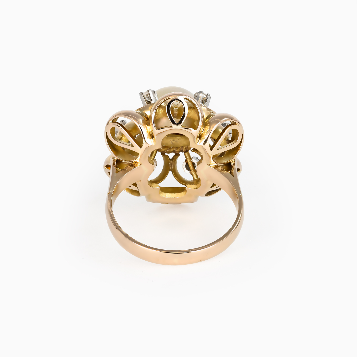 Pearl and Natural Diamond Ring, 18k Gold