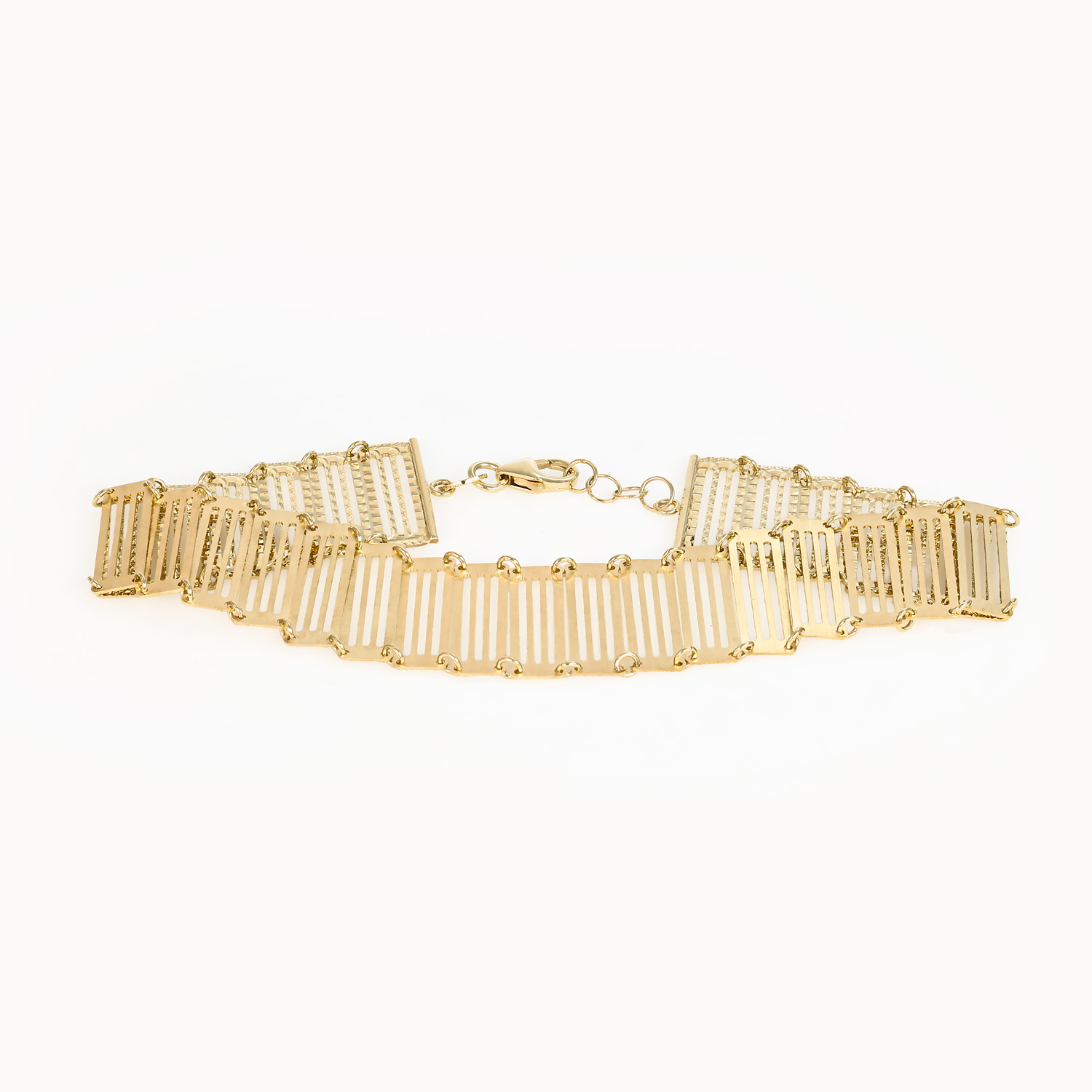 Retro Italian Panel Bracelet, 14k Yellow Gold