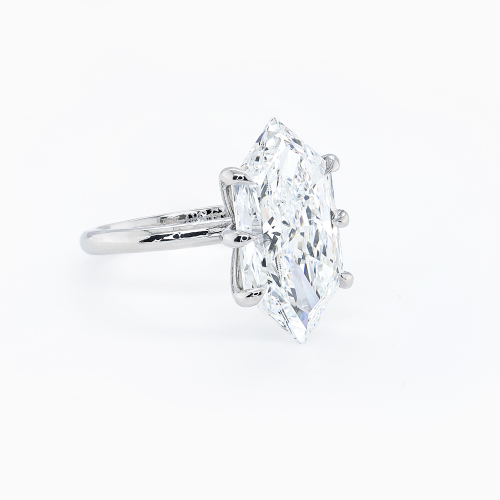 Dino Lonzano Hexagonal-Cut Lab-Grown Diamond Ring, Platinum