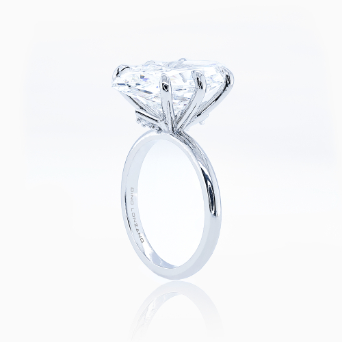 Dino Lonzano Hexagonal-Cut Lab-Grown Diamond Ring, Platinum