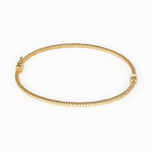 Retro Helix Bangle Bracelet, 14k Yellow Gold
