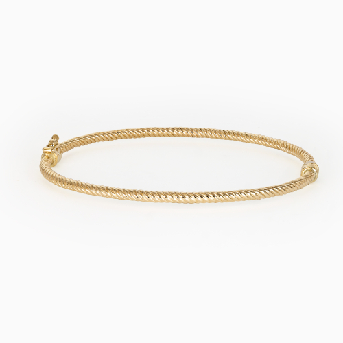 Retro Helix Bangle Bracelet, 14k Yellow Gold