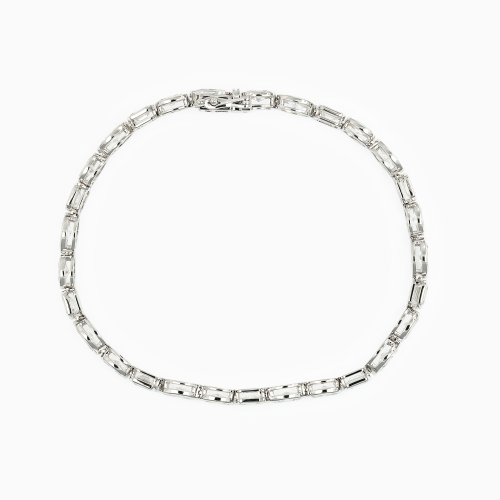 Mixed-Shape Diamond Tennis Bracelet, 14k White Gold