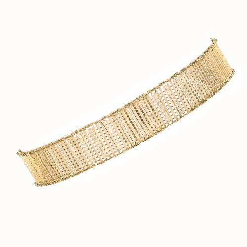 Retro Italian Panel Bracelet, 14k Yellow Gold